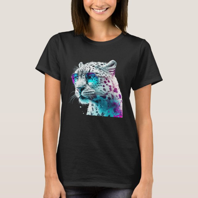 Camiseta Motif divertido animal leopardo de nieve con gafas (Anverso)
