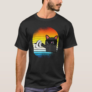 Camiseta Motif Ladies Meow Gato De Gato Retro De Gato Vinta
