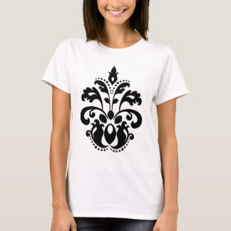 Camiseta Motif lolita damask del victoriano antiguo en negr