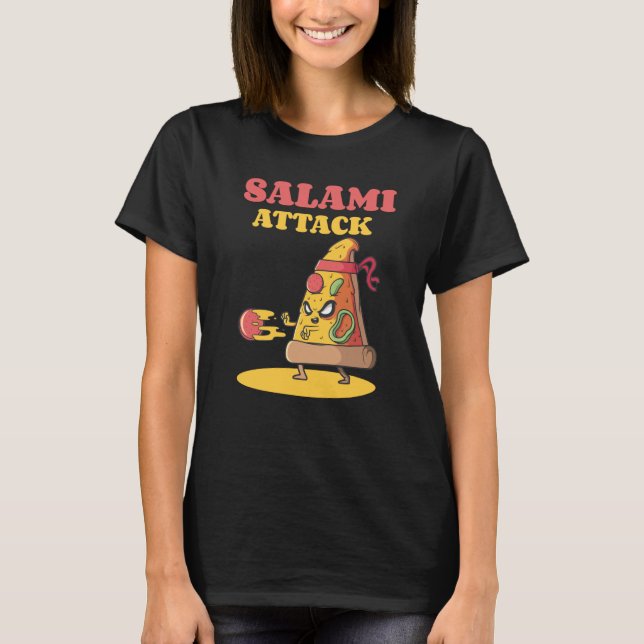 Camiseta Motif Ninja Salami de Pizza Slice (Anverso)