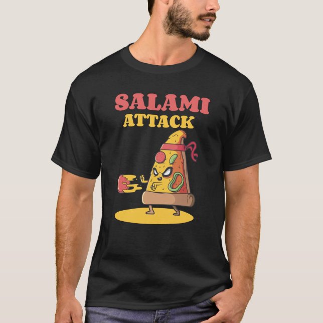 Camiseta Motif Ninja Salami de Pizza Slice (Anverso)