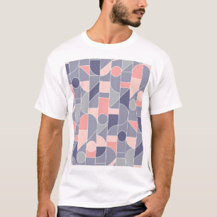 Camiseta Motif retro Rosa gris sin soldadura