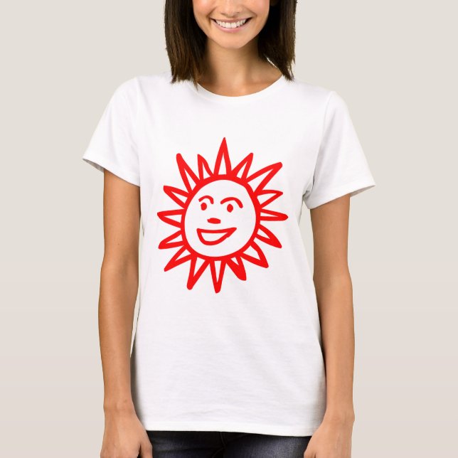 Camiseta Motif Sol dibujado a mano - Rojo (Anverso)