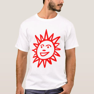 Camiseta Motif Sol dibujado a mano - Rojo