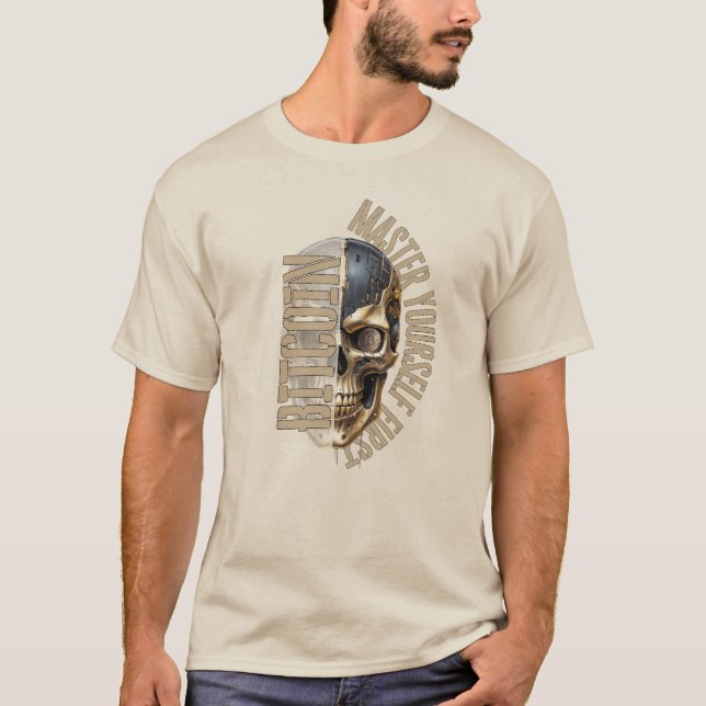 Camiseta motivación BTC | Calavera | Bitcoin cripto  (Anverso)