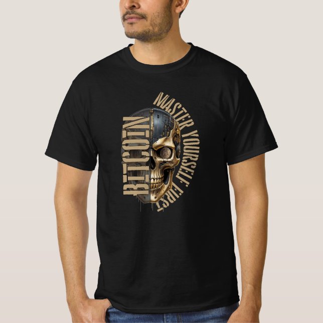 Camiseta motivación BTC | Calavera | Bitcoin cripto (Anverso)