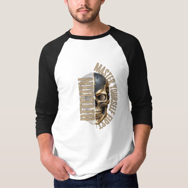 Camiseta motivación BTC | Cráneo | Bitcoin cripto (Anverso)