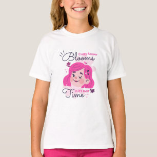 Camiseta Motivación de flor de Chica de caracteres