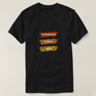 Camiseta Motivación de Gimnasio Más Fuerte Cada Serie