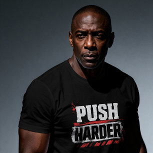 Camiseta Motivación de Gimnasio Vintage Empuja Más Fuerte