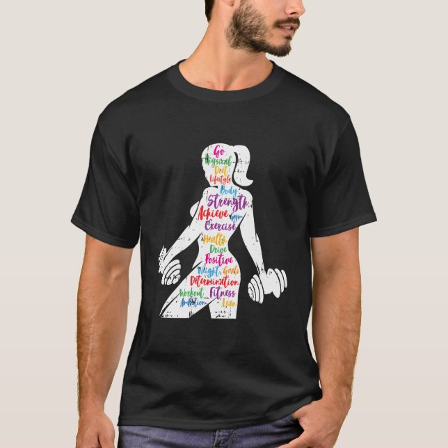 Camiseta Motivación Del Gimnasio Curso De Práctica Fitness  (Anverso)