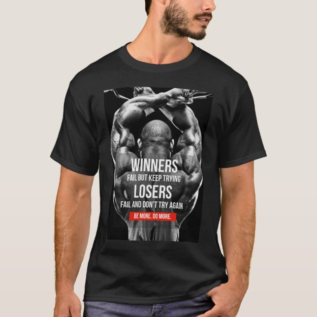 Camiseta Motivación del gimnasio de construcción de cuerpos (Anverso)