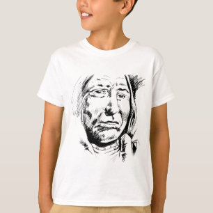 Camiseta Motivación del sketch de tinta del jefe indio