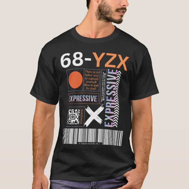 Camiseta Motivación expresiva, x, letras y números (Anverso)