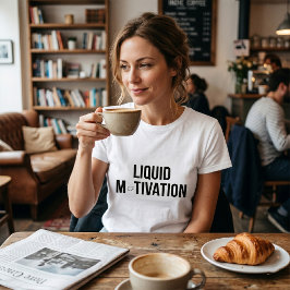 Camiseta Motivación Líquida Adicta Moderna a la Cafeína