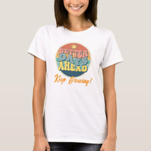 Camiseta Motivación simple retro amarillo azul