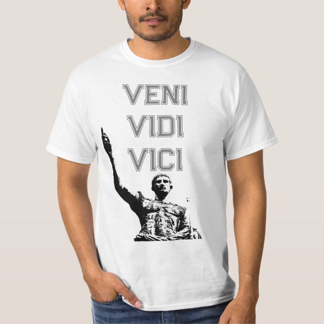 Camiseta Motivación Veni Vidi Vici Caesar Cita Mens (Anverso)