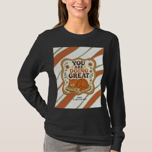 Camiseta Motivacional de Gato Naranja a Rayas Pers