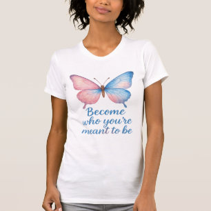 Camiseta Motivacional de Mariposa al Acuarela