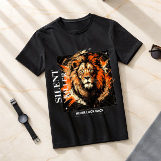 Camiseta Motivacional León Nunca Mira Atrás Alpha 