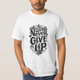 Camiseta motivacional para hombres Never Give Up M