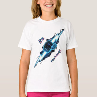 Camiseta Motivacional "Sé Tú Mismo" Perno de Rayo Azul
