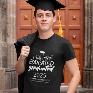 Camiseta Motivado Educado Graduado   Graduación