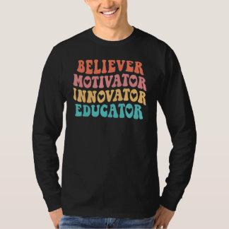 Camiseta Motivador Retro Genial Creyente Innovador Educador