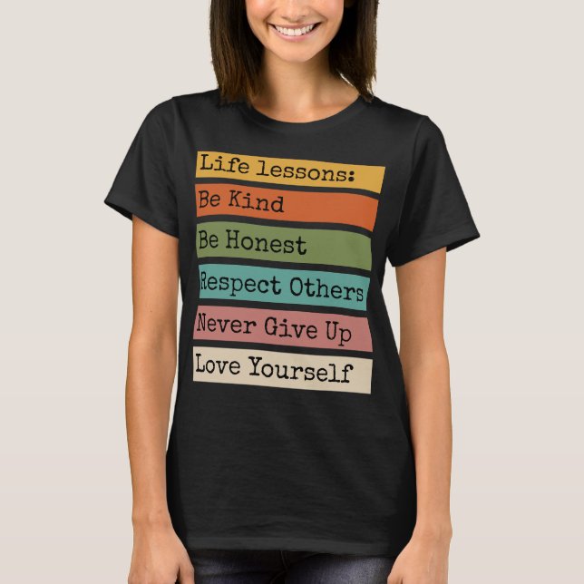 Camiseta Motivadora de Lecciones de Vida (Anverso)