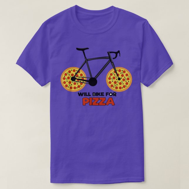 Camiseta Motivation Wheel Pizza Bicycle Biker Statement  (Diseño del anverso)