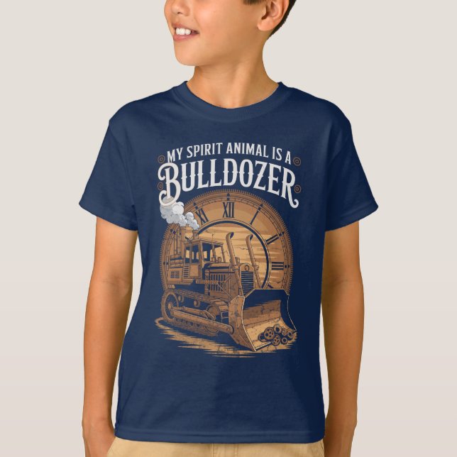 Camiseta Motivational Bulldozer Spirit Animal Retro Funny (Anverso)