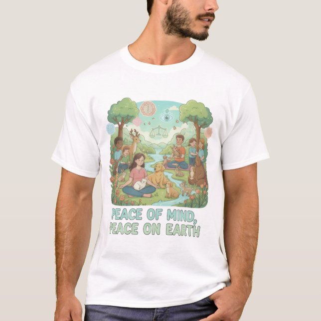 Camiseta Motivational Peace of Mind, Peace on Earth Design (Anverso)