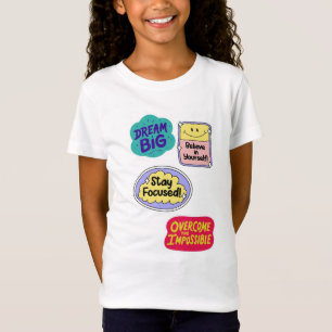 Camiseta Motivational Pegatina Pack: Dream Big & Stay Focus