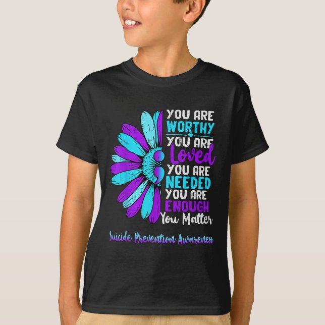 Camiseta Motivational Suicide Prevention Awareness Teal Pur (Anverso)