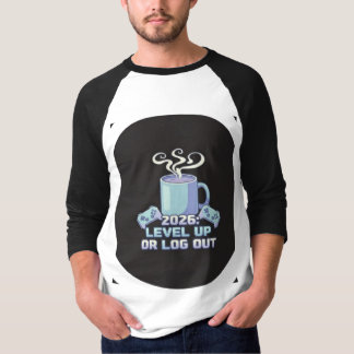 Camiseta Motivational T-Shirt | Level Up or Log Out Gamer C