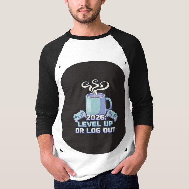 Camiseta Motivational T-Shirt | Level Up or Log Out Gamer C (Anverso)