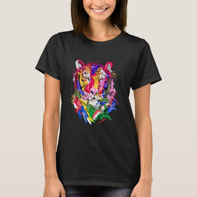 Camiseta Motivo animal tigre, arte de impresión animal colo (Anverso)