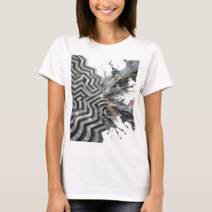 Camiseta Motivo Artístico Arte ABSTRACTO Plateado Ingenioso