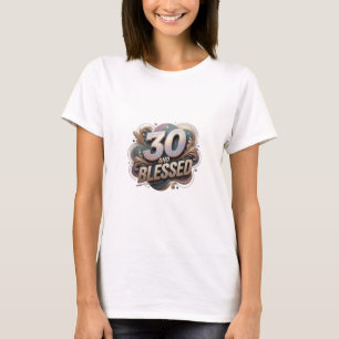 Camiseta Motivo Artístico Atractivo 30 Y BENDITO