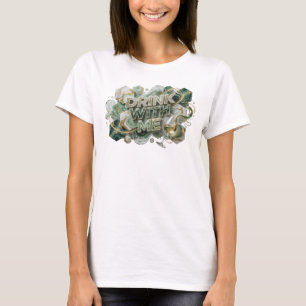 Camiseta Motivo Artístico Bebida Conmigo Colorido y Transgr