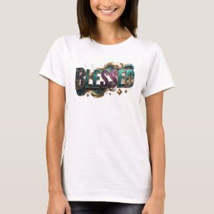 Camiseta Motivo Artístico Chic BLESSED