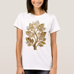 Camiseta Motivo Artístico Chic Gold ÁRBOL DORADO