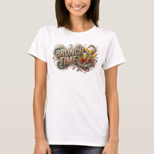 Camiseta Motivo Artístico Chic Orange BRUNCH TIME