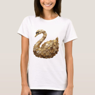 Camiseta Motivo Artístico Cisne Dorado Crisp Gold