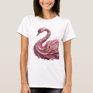Camiseta Motivo Artístico CISNE RESPLANDECIENTE Dorado Inte