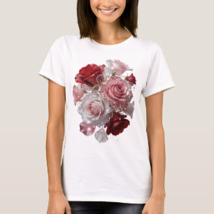 Camiseta Motivo Artístico Clásico Plata ROSE BLOOM