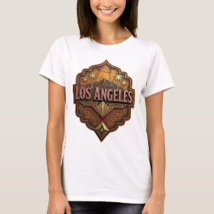 Camiseta Motivo Artístico Clásico Rosa LOS ÁNGELES