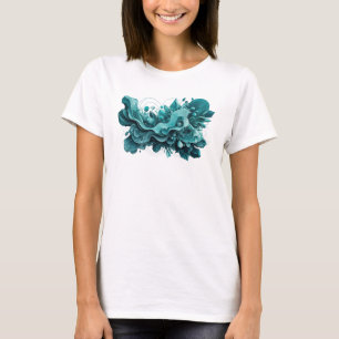 Camiseta Motivo Artístico de ARTE ABSTRACTO Azul Verde Chic