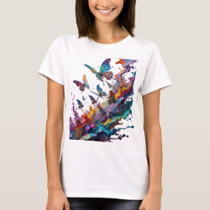 Camiseta Motivo Artístico de Arte Abstracto de Plata Limpia