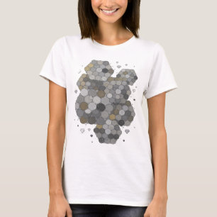Camiseta Motivo artístico de arte abstracto gris icónico